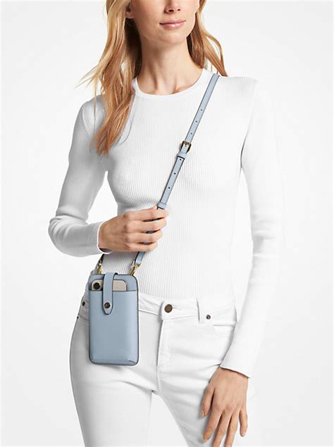 michael michael kors jeweled large phone crossbody|Michael Kors saffiano crossbody bag.